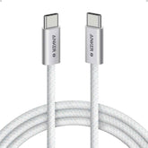Anker Zolo 240w Usb Type C To Usb Type C Cable, Braided And Dirt Free Type C Fast Charging 1.5m Cable White